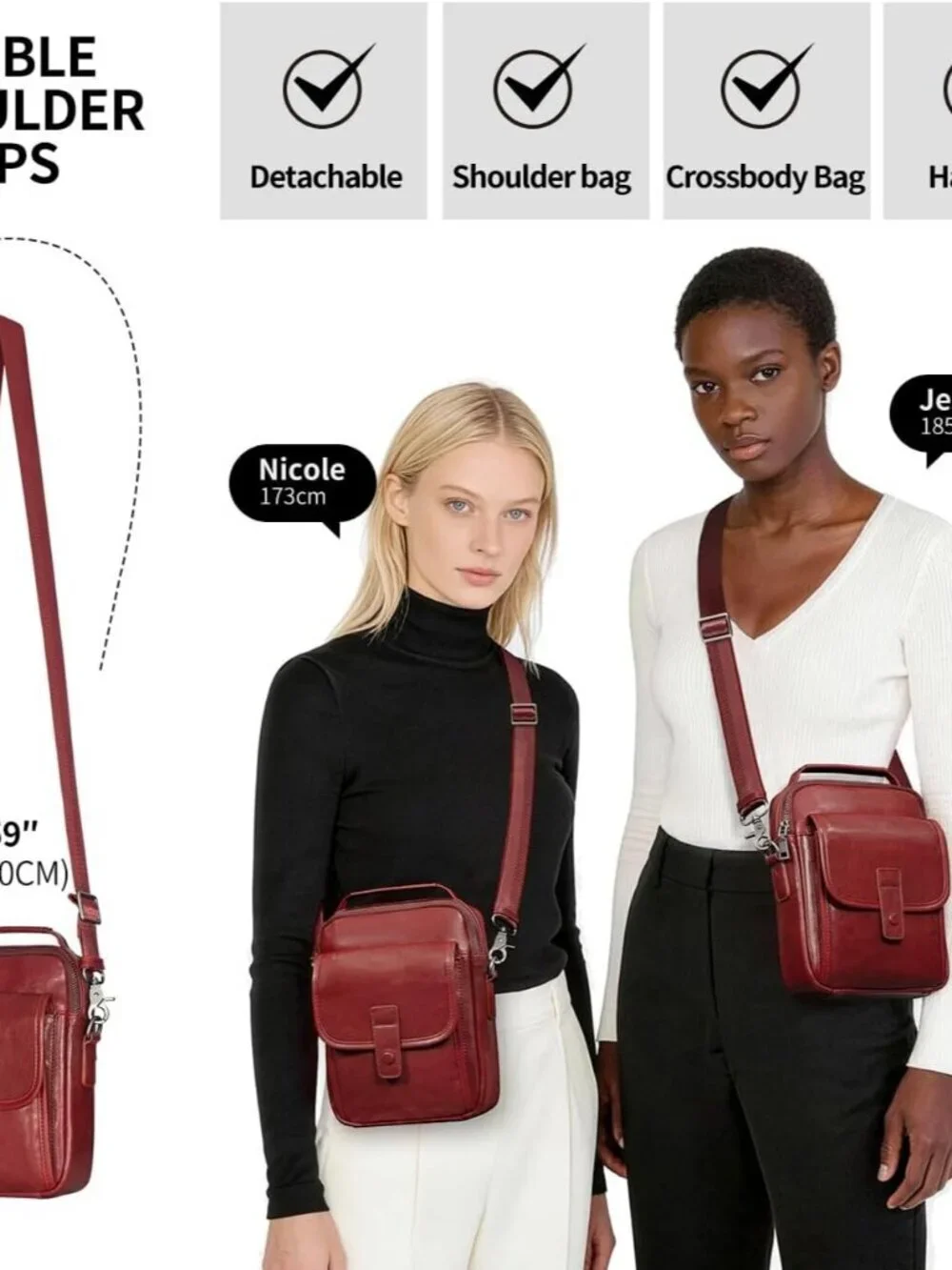 Men's Maroon Leather Shoulder Sling Travel Crossbody Stylish Magnetic Buckle Bag